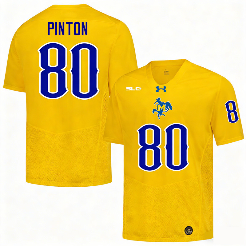 McNeese Cowboys #80 Fabrizio Pinton College Football Jerseys,Uniforms-Gold